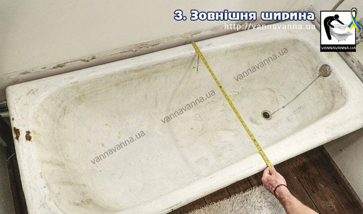 Как сделать правильно замер внешней длины ванны